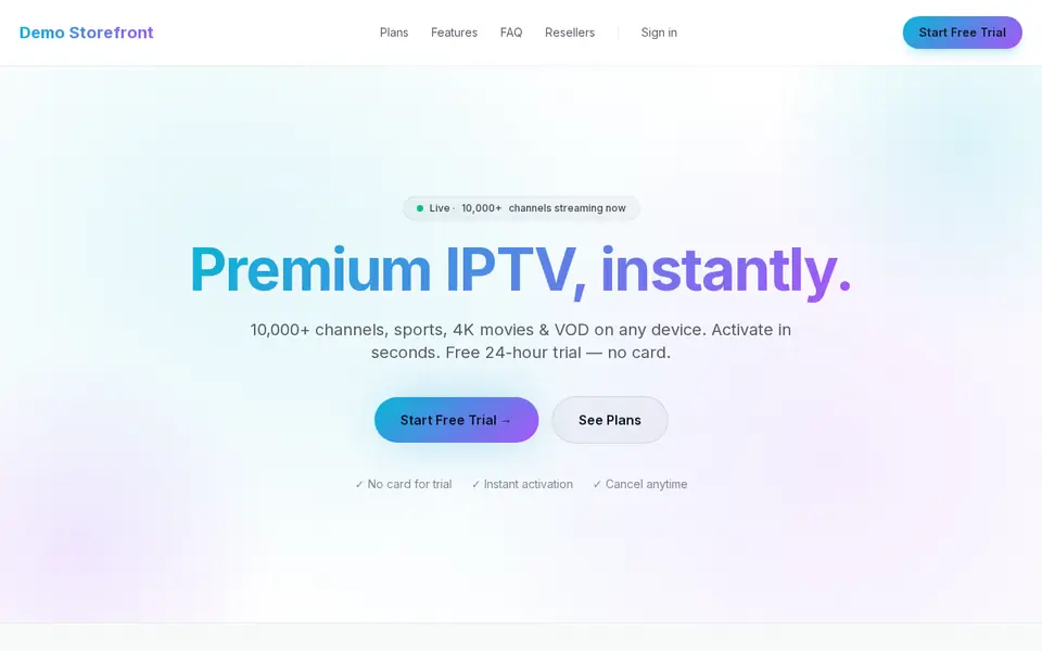Premium IPTV — Light — preview